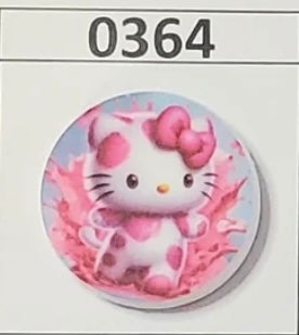 0364-  HK Kitty Moo Moo Round Focal Bead