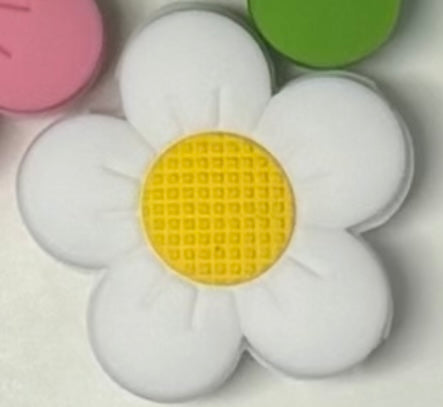 0444g-  White Sunflower Focal Bead