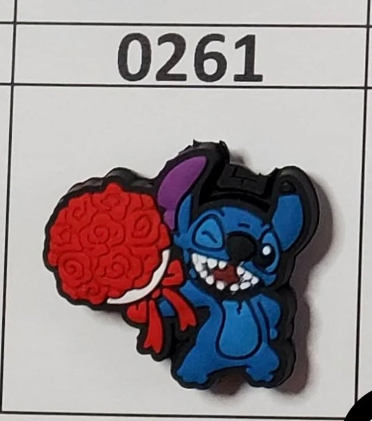 0261-  Blue Guy with Bouquet of Roses Focal Bead