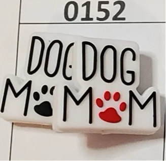 0152 a- Dog Mom Blk Focal Bead