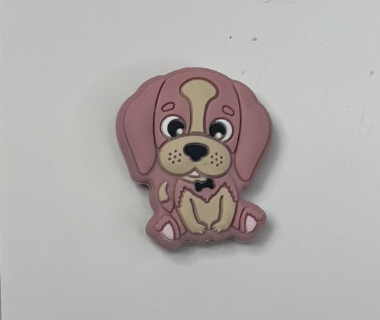 0346c-  Cute Dog Focal Bead Light Pink
