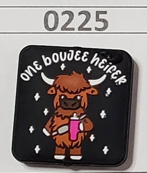 0225- One Boujee Heifer Focal Bead