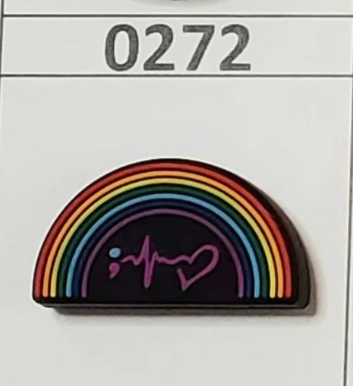 0272-  Rainbow Heartbeat Focal Bead