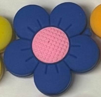 0444b-  Blue Sunflower Focal Bead