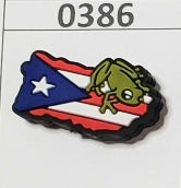 0386-  Puerto Rico Flag with Frog