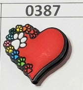 0387-  Heart with Paws Focal Bead