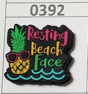 0392 - Black Resting Beach Face Focal Bead
