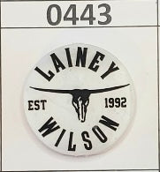 0443-  Lainey Wilson White Focal Bead