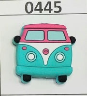 0445-  VW Bus Pink and Blue Focal Bead