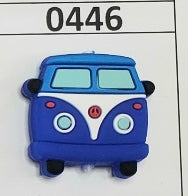 0446-  VW Bus Blue Focal Bead