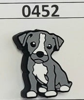 0452-  Gray Pit Bull Puppy Focal Bead
