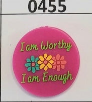 0455-  I Am Worthy I Am Enough Focal Bead