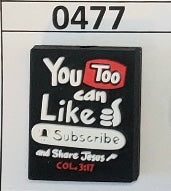 0477-  You TOO Can Like Subscribe and Share Jesus Focal Bead
