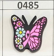 0485-  Pink Ribbon Butterfly Focal Bead