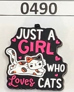 0490-  Just A Girl Who Loves CATS Focal Bead