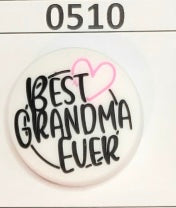 0510-  Best Grandma Ever Heart Focal Bead