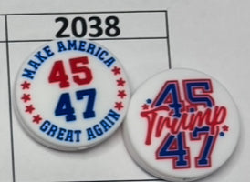 2038- 45 Trump 47 Double Sided Focal Bead