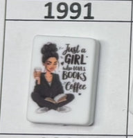 1991- Loves Books & CoffeeFocal Bead