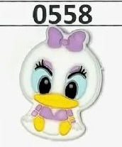 0558-  Baby Girl Duck with Purple Bow Focal Bead