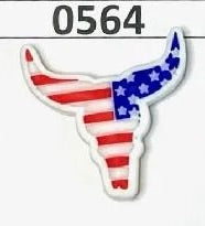 0564-  Flag Print Longhorn Focal Bead