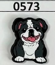 0573-  Black and White Bulldog Focal Bead