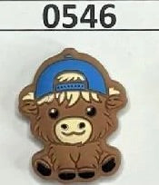 0546- Baby Boy Highland Cow Blue Hat Focal Bead