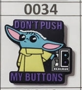 0034- Don't Push My Buttons Focal Bead