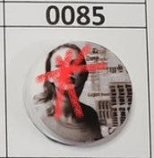 0085- T B&W Round Focal Bead