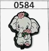 0584- Elephant w Flower Focal Bead
