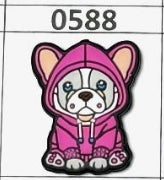 0588-  Pink Hoodie Frenchie Focal Bead