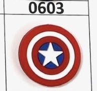 0603-  Cpt America Shield Focal Bead