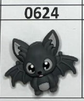 0624- 3D Gray Bat Focal Bead