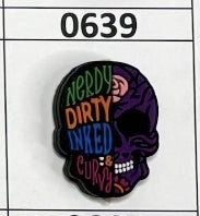 0639- Nerdy, Dirty Inked and Curvy Focal Bead