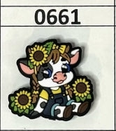 0661- Sunflower Cow Focal Bead
