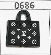 0686- Black Love Bag Focal Bead