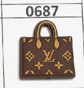 0687- Brown Love Bag Focal Bead