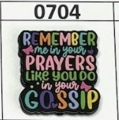 0704- Remember me in Your Prayers Focal Bead