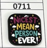 0711- Nicest Mean Person Ever Focal Bead