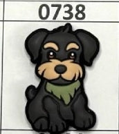 0738-  Dog w Green Bandana Focal Bead