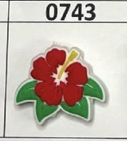 0743- Red Flower Focal Bead