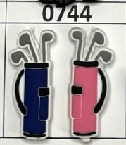 0744a- Blue Golf Clubs Focal Bead