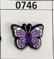 0746-  Purple Ribbon Butterfly Focal Bead