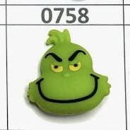 0758-  3D Green Guy Head Focal Bead