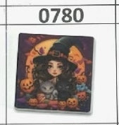 0780- Witch w Cat Focal Bead