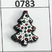 0783-  White Christmas Tree Focal Bead