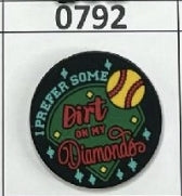 0792- I Prefer Some Dirt in my Diamonds Softball Focal Bead