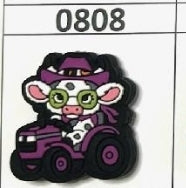 0808- Purple Mower Cow Focal Bead