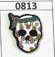 0813- Flower Skull Focal Bead