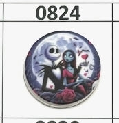 0824- Jack & Sally Printed Focal Bead