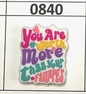 0840-  You are Worth More than Your Failures-White Focal Bead